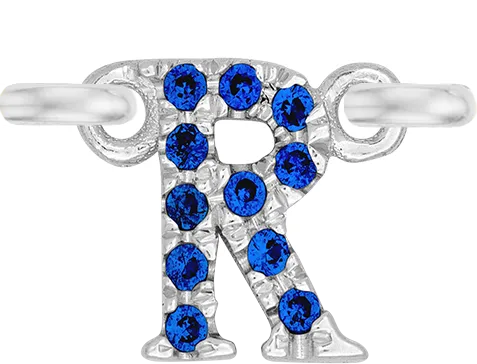 White Gold, Blue Sapphire Letter