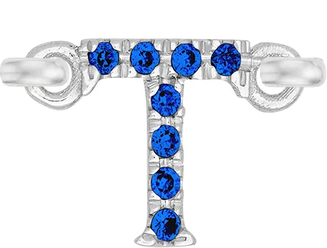 White Gold, Blue Sapphire Letter