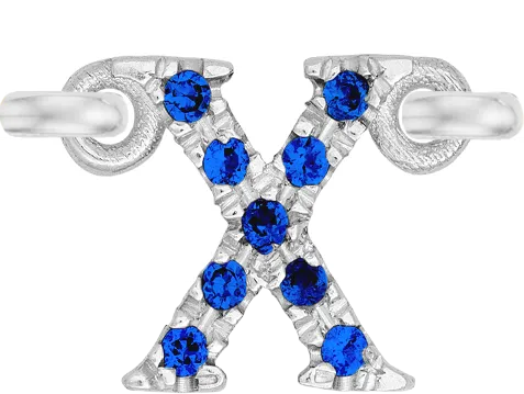 White Gold, Blue Sapphire Letter