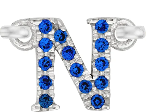 White Gold, Blue Sapphire Letter