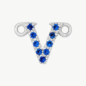 White Gold, Blue Sapphire Letter
