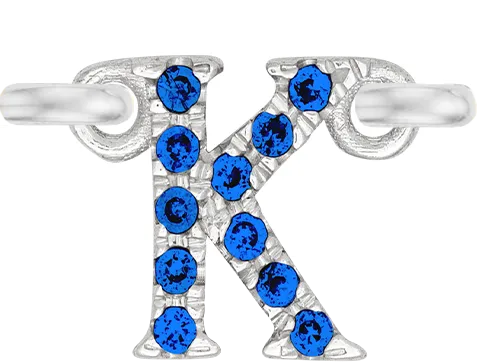 White Gold, Blue Sapphire Letter
