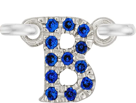 White Gold, Blue Sapphire Letter