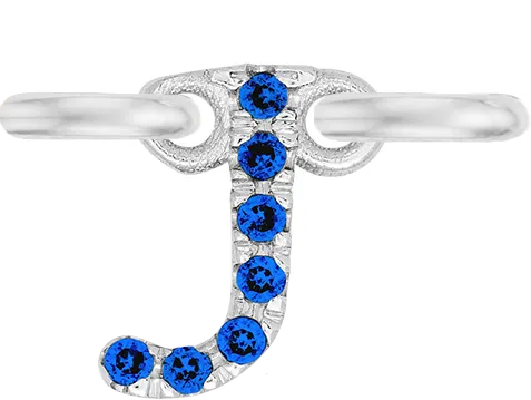 White Gold, Blue Sapphire Letter