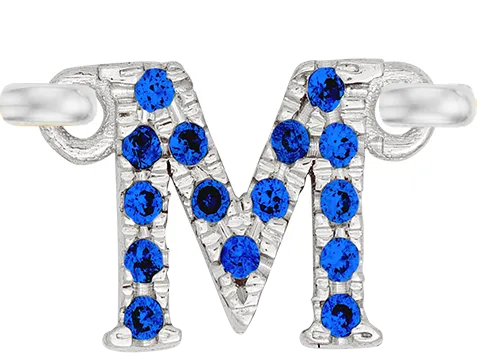 White Gold, Blue Sapphire Letter