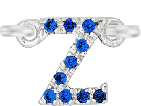 White Gold, Blue Sapphire Letter