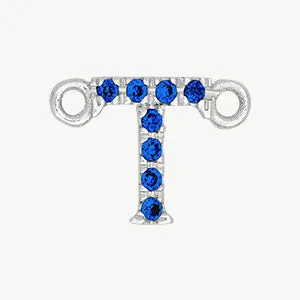 White Gold, Blue Sapphire Letter