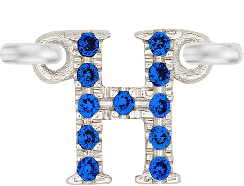 White Gold, Blue Sapphire Letter