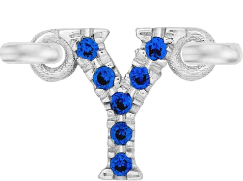 White Gold, Blue Sapphire Letter