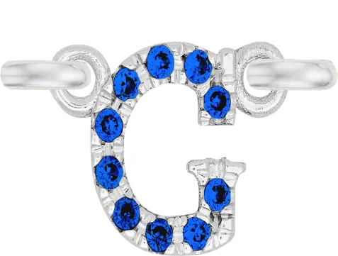 White Gold, Blue Sapphire Letter