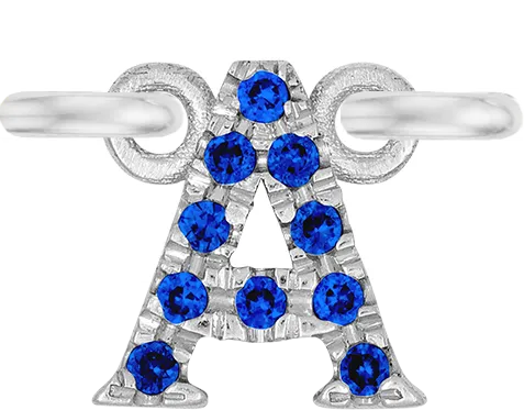 White Gold, Blue Sapphire Letter