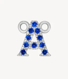 White Gold, Blue Sapphire Letter