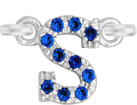 White Gold, Blue Sapphire Letter
