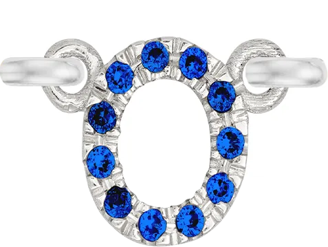 White Gold, Blue Sapphire Letter