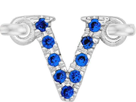 White Gold, Blue Sapphire Letter
