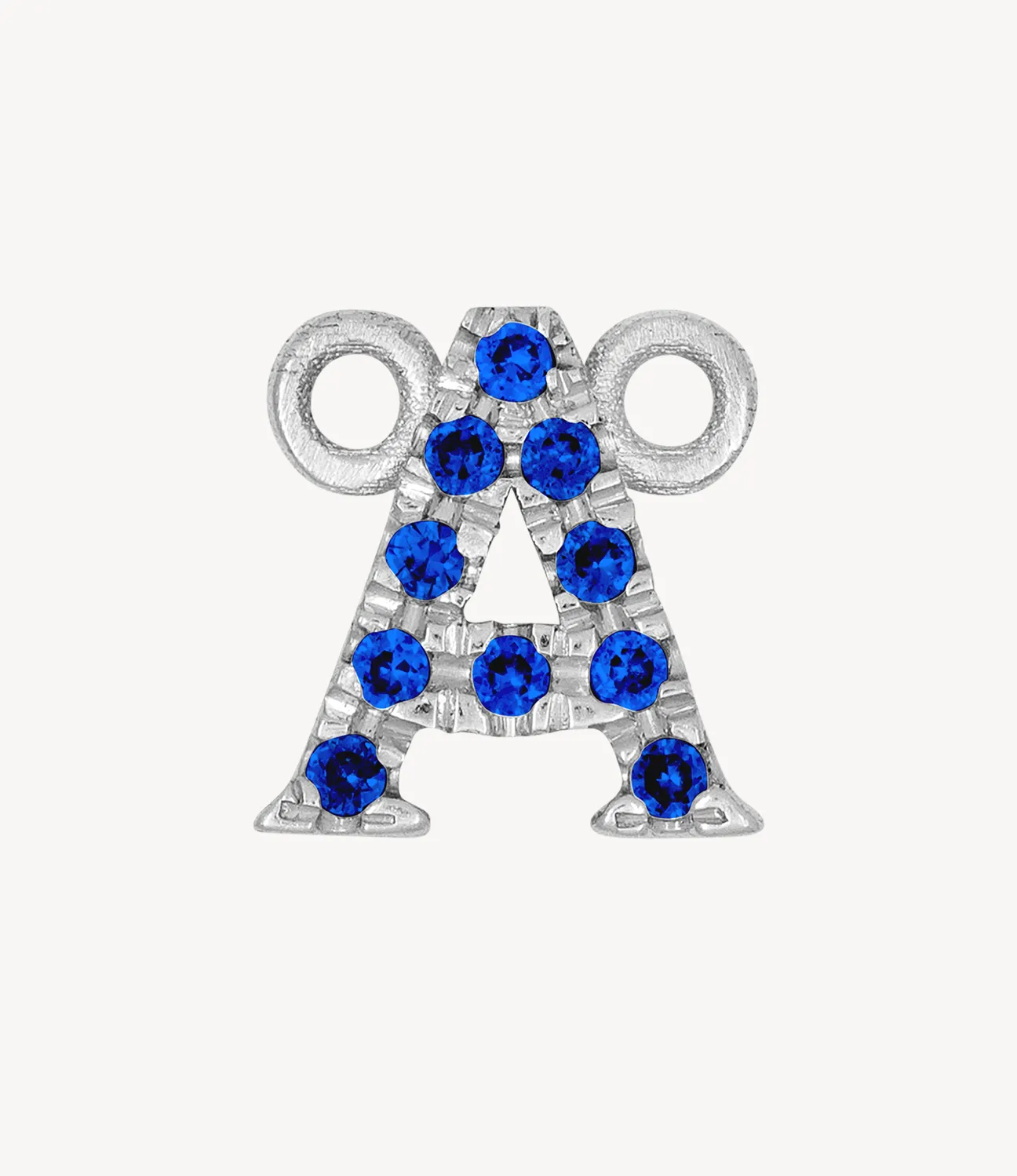 White Gold, Blue Sapphire Letter