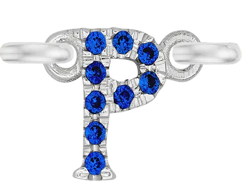 White Gold, Blue Sapphire Letter