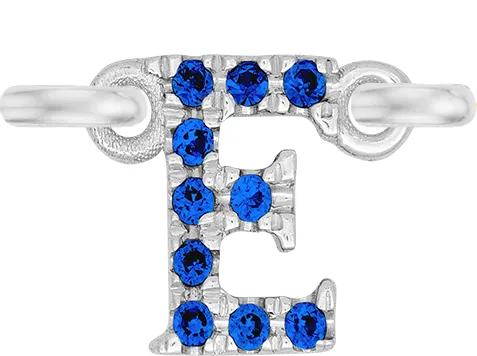White Gold, Blue Sapphire Letter