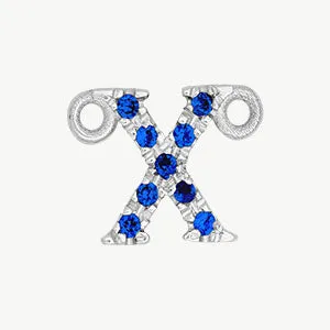 White Gold, Blue Sapphire Letter