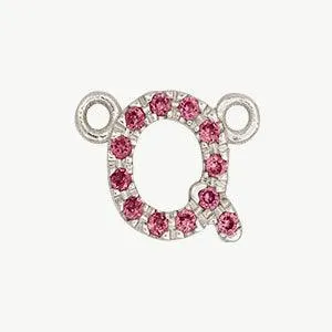 White Gold, Pink Sapphire Letter