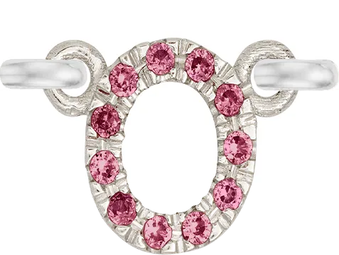 White Gold, Pink Sapphire Letter