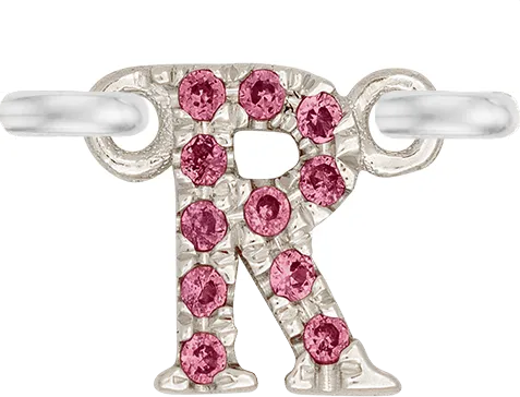 White Gold, Pink Sapphire Letter