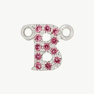 White Gold, Pink Sapphire Letter