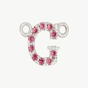 White Gold, Pink Sapphire Letter
