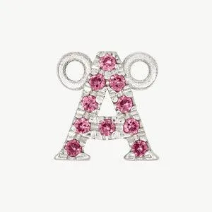 White Gold, Pink Sapphire Letter