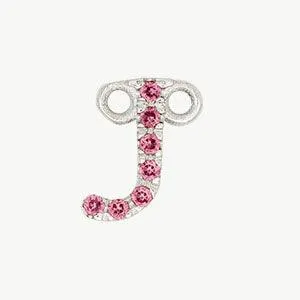 White Gold, Pink Sapphire Letter