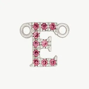 White Gold, Pink Sapphire Letter