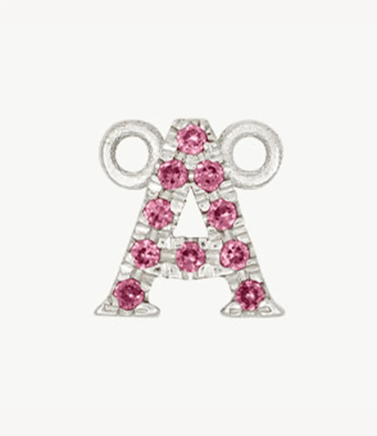 White Gold, Pink Sapphire Letter