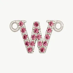 White Gold, Pink Sapphire Letter