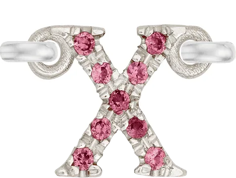 White Gold, Pink Sapphire Letter