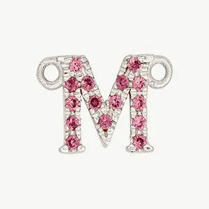 White Gold, Pink Sapphire Letter
