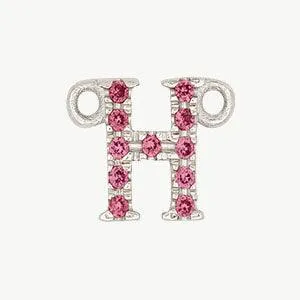 White Gold, Pink Sapphire Letter
