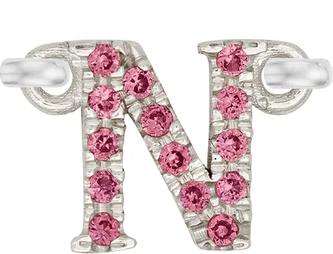 White Gold, Pink Sapphire Letter