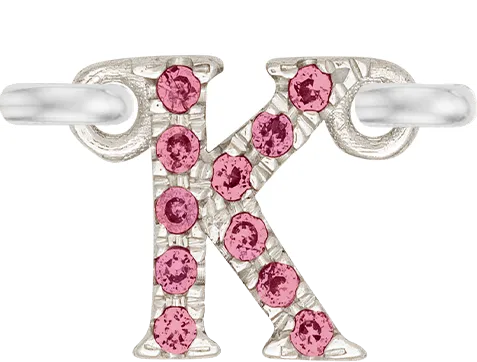 White Gold, Pink Sapphire Letter