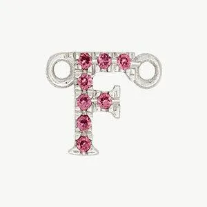 White Gold, Pink Sapphire Letter