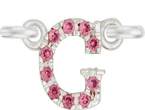 White Gold, Pink Sapphire Letter