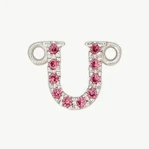 White Gold, Pink Sapphire Letter