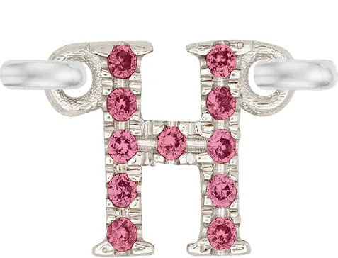 White Gold, Pink Sapphire Letter