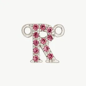 White Gold, Pink Sapphire Letter