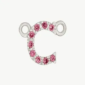 White Gold, Pink Sapphire Letter