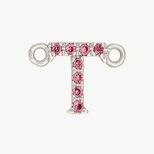 White Gold, Pink Sapphire Letter