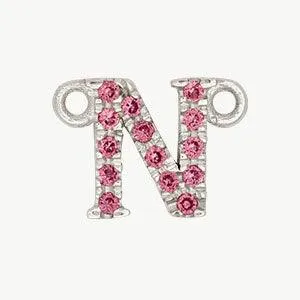 White Gold, Pink Sapphire Letter