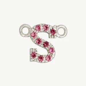White Gold, Pink Sapphire Letter