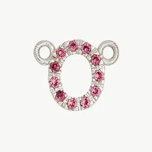 White Gold, Pink Sapphire Letter
