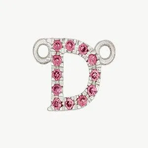 White Gold, Pink Sapphire Letter
