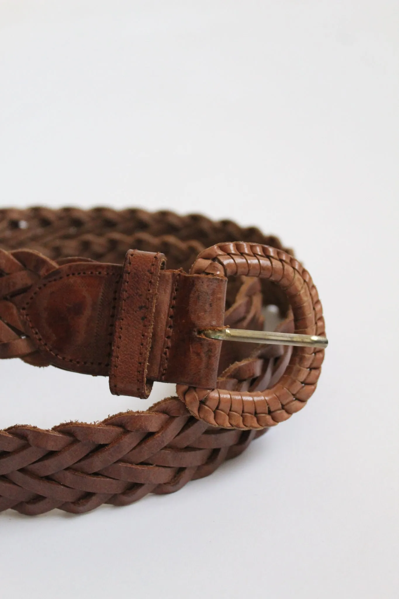 wide braided leather belt